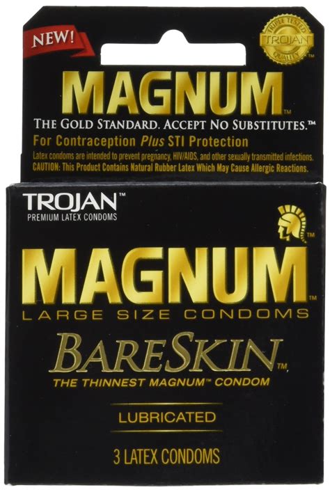 magnum bare skin|TROJAN Magnum Bareskin Lubricated Condoms, 3 Count (Pack of 6).